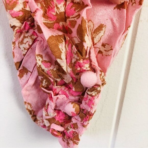 Free People Womens Hilary Printed Long Sleeve Pink Floral Top Medium - Picture 12 of 15